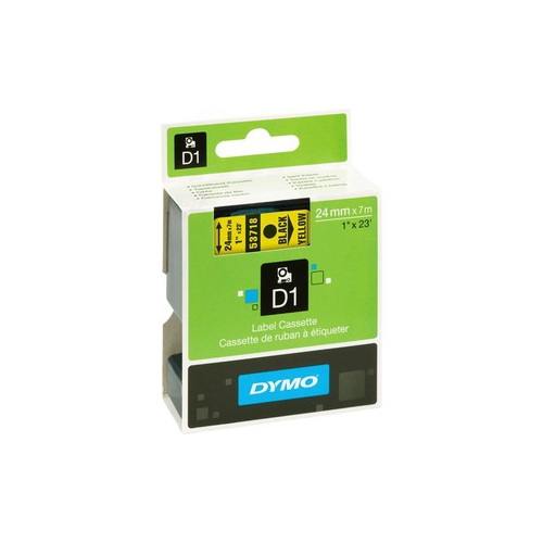 Dymo DYM53718 Label Cassette 1 in. x 23 in. Black-Yellow