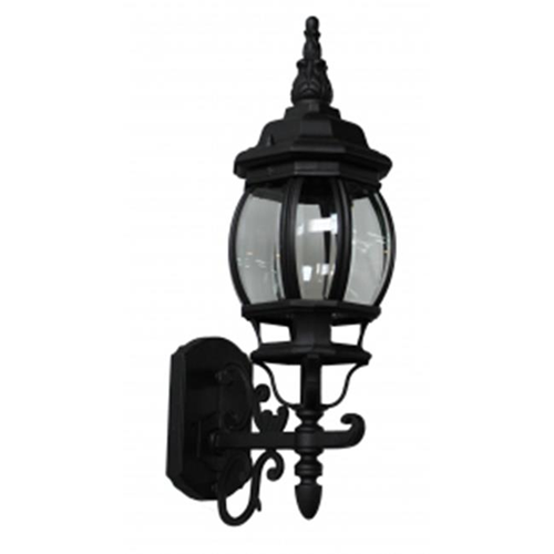 Artcraft Lighting AC8090BK Classico 6.25 in. x 20 in. Small 1 Light Outdoor Wall Mount Lantern with Clear Glassware - Black