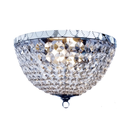 ELEGANT DESIGNS All The Rages Fm1001-Chr  2 Light Victoria Crystal Rain Drop Ceiling Light Flushmount Chrome