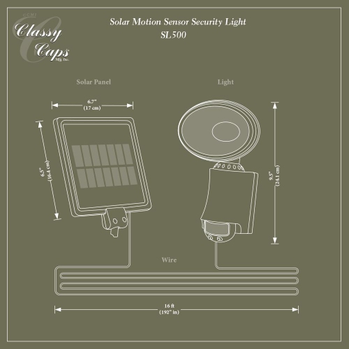 Classy Caps Solar Motion Sensor Security Light SL500