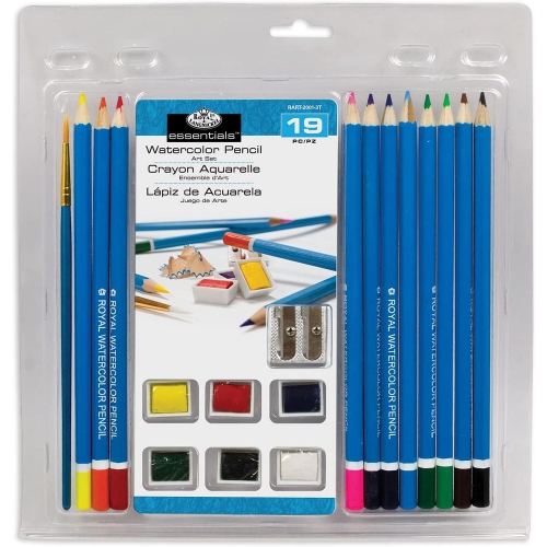 RART2001 Clamshell Art Sets-Watercolor Pencils 19 Pieces