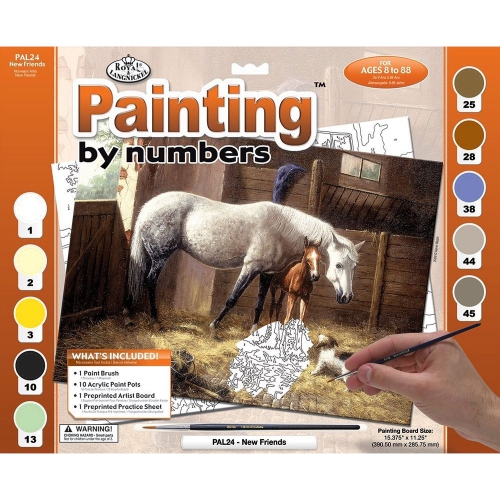 Royal Brush 422124 Adult Paint By Number Kit 15.38 in. x 11.25 in. -New Friends