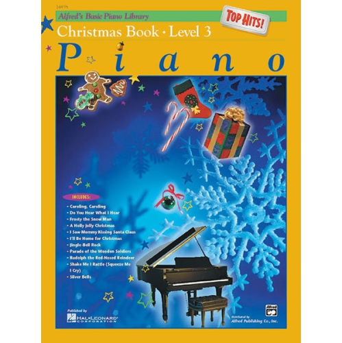 Alfred 00-16938 Basic Piano Course- Top Hits Christmas Book 3 - Music Book