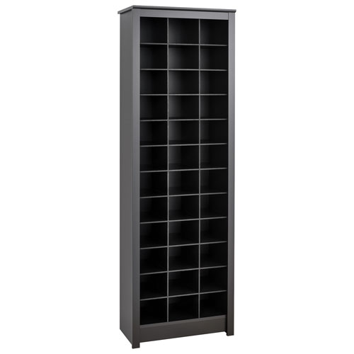 36-Cubby Shoe Storage Cabinet - Black