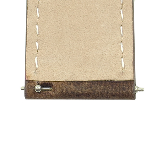 DASSARI L1 Vintage Italian Leather Quick Release Band Strap in Brown w/ Matte Black Buckle