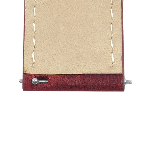 DASSARI L1 Bracelet en cuir italien vintage italien Courroie de déverrouillage rapide en rouge w/ boucle noire mat