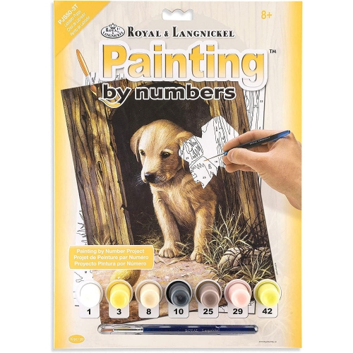 ROYAL  Brush 422110 Junior Small Paint By Number Kit 8.75 In. X 11.75 In. -Labrador Puppy