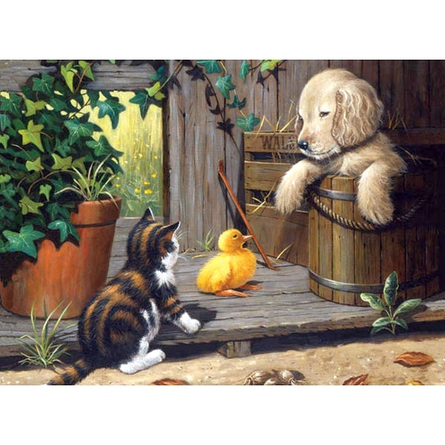 ROYAL  Brush 422117 Junior Large Paint By Number Kit 15.25 In. X 11.25 In. -Three Buddies