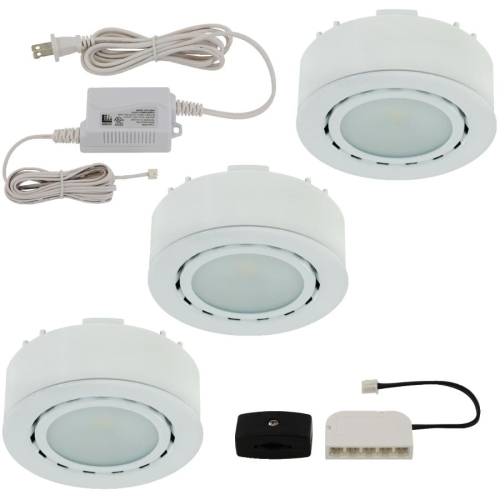 Liteline Corporation UCP-LED3-WH 12 Volt White LED Puck Light 3 Count