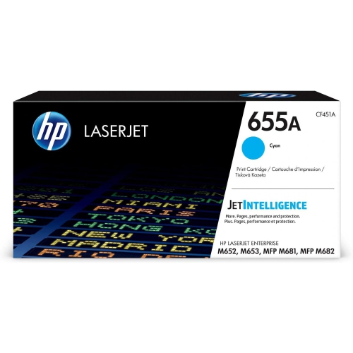 Image 1 of 4.. HP 655A Original Toner Cartridge - Cyan