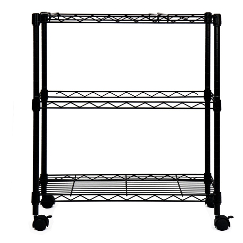 Oceanstar 2MRC1507 Portable 2-Tier Metal Rolling File Cart Black