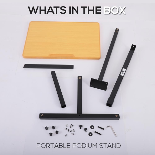 Pyle PLCTND44 Floor Standing Lectern Presentation Podium Stand Height Adjustable