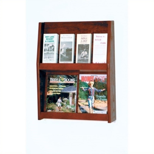 WOODEN MALLET  8 Pocket Literature Display In Mahogany