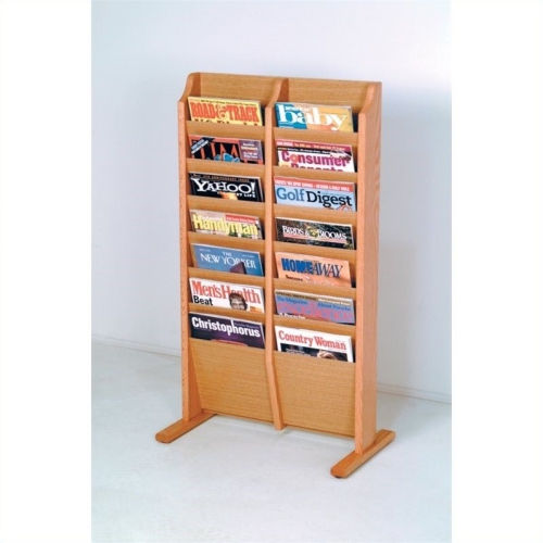 WOODEN MALLET  14 Pocket Magazine Rack In Light Oak