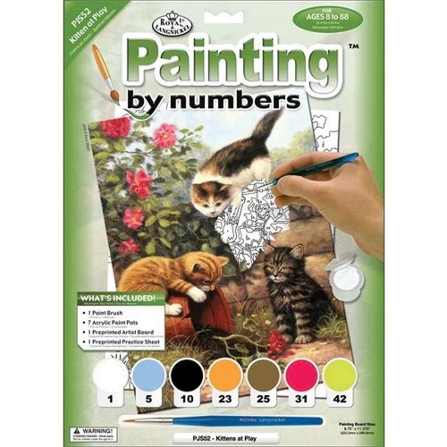 ROYAL  Brush 422112 Junior Small Paint By Number Kit 8.75 In. X 11.75 In. -Kittens At Play