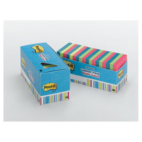 Post-it Notes 654-18BRCP Notes Cabinet Pack- 3 x 3- Ast. Bright Colors- 100 Sheets/Pad- 18/Pack
