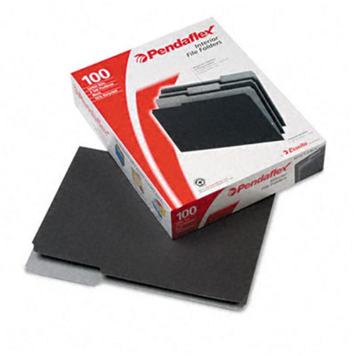 Pendaflex Interior File Folders 1/3 Cut Top Tab Letter Black 100/Box 421013BLA 