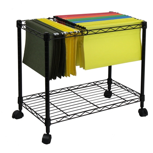 Oceanstar 1MRC1491 Portable 1-Tier Metal Rolling File Cart Black�