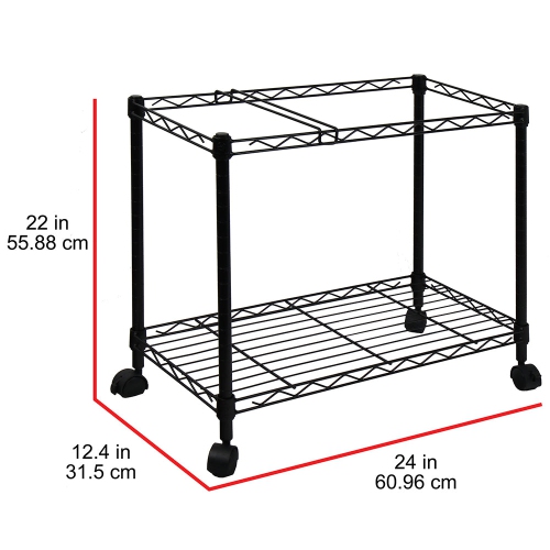 Oceanstar 1MRC1491 Portable 1-Tier Metal Rolling File Cart Black�