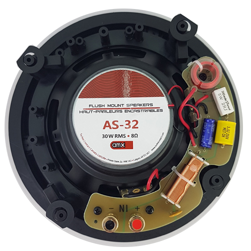 AMX AS-32 Frameless In-Ceiling Speakers 6.5'' 2-Way 60 Watts 8 Ohms Sold As A Pair White