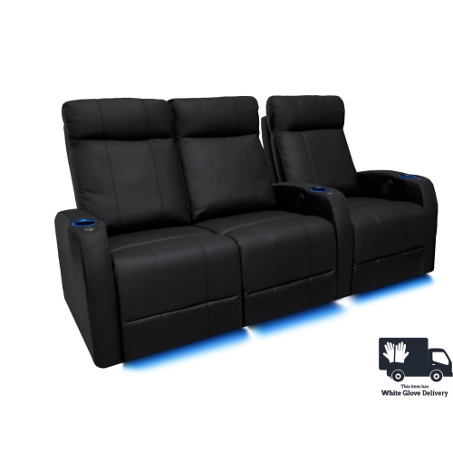 Theatre Seating 3 Seat Loveseat, Syracuse Top Grain Leather Reclining Sofa Loveseat And Armchair Set