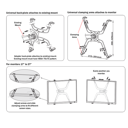 Boost Industries FP-1 Universal Display Adapter for VESA Mounts/Brackets
