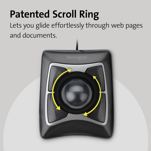 Kensington Wireless Expert Optical TrackBall Mouse - Black -