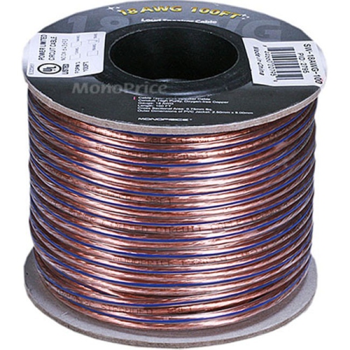 25 FT SPEAKER WIRE 18 AWG CLEAR OXYGEN FREE COPPER QUALITY AUDIO VIDEO ACCESSORY