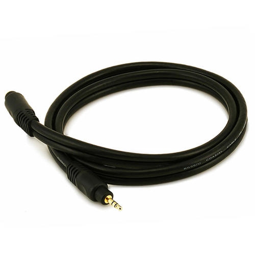 Monoprice 5586 3 ft. Premium 3.5 mm. Stereo Male to 3.5mm Stereo Female 22AWG Extension Cable - Gold Plated - Black