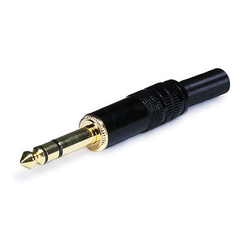 PRIMECABLES  Monoprice 6208 0.25 In. Stereo Plug-Black Shell-Gold Plated Od-7.5 Mm Great connectors - BUT the included strain relief spring is *incorrect size* for Monprice cable