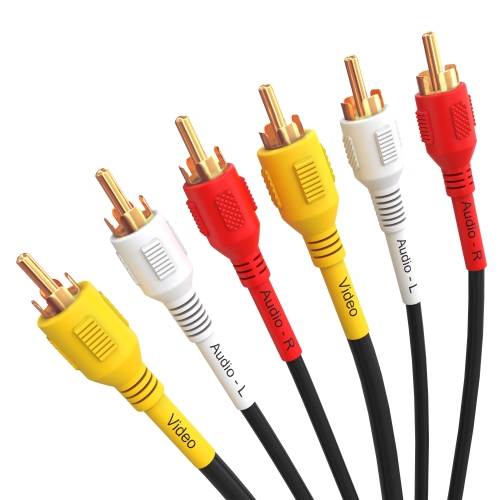 Cmple - Audio Video RCA Cables 3ft A/V Composite RCA Video Cable 3-RCA AV Cord, Video Cable for DVD Player, VHS Player, HDTV