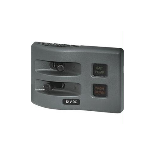 BLUE SEA SYSTEM  Sea 4302 Weatherdeck Water Resistant Fuse Panel - 2 Position - Gray