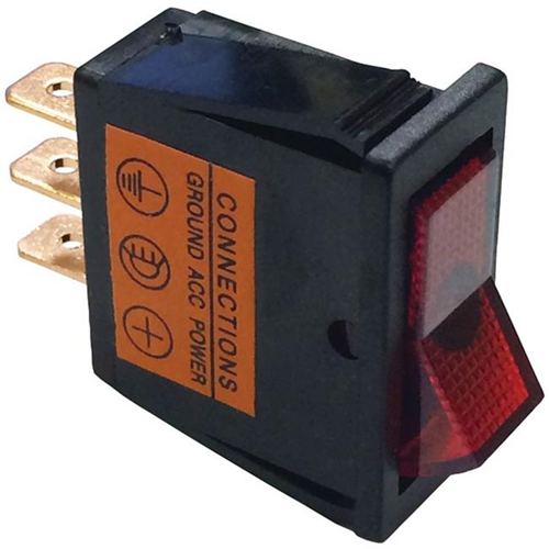 BATTERY DOCTOR  20532 On & Off Illuminated 20-Amp Rocker for 12 X 30 Mm. Slot In Red