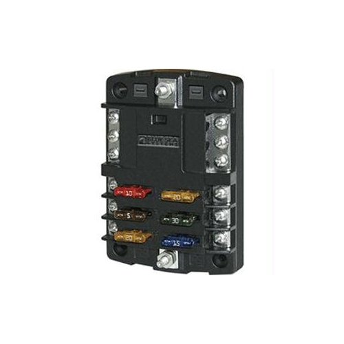 Blue Sea 5030 ST Blade Fuse Block w/out Cover - 6 Circuit w/ Negative Bus