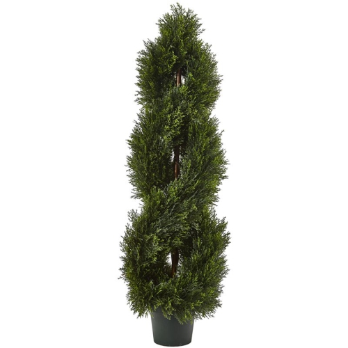 NEARLY NATURAL  Double Pond Cypress Spiral Topiary Uv Resistant With 1036 Leaves - Indoor/outdoor