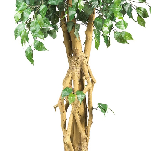 Nearly Natural 72" Palace Style Ficus Silk Tree with 1596 Leaves in Green/Black