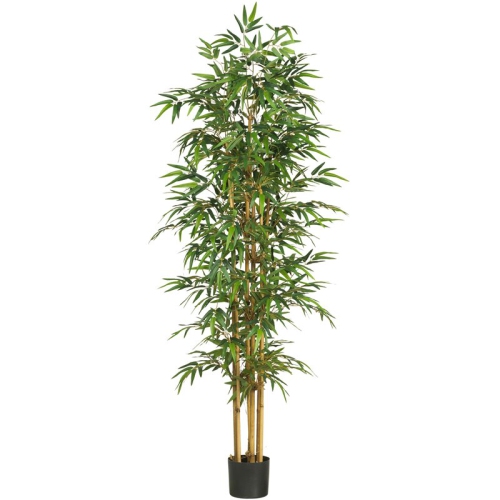 NEARLY NATURAL  75" Bamboo Silk Tree With 1440 Leaves In Green/black