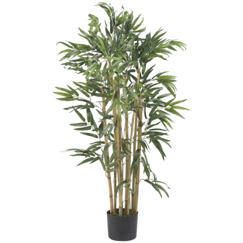 Nearly Natural 36" Multi Bambusa Bamboo Silk Tree in Green/Black