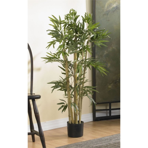 Nearly Natural 36" Multi Bambusa Bamboo Silk Tree in Green/Black