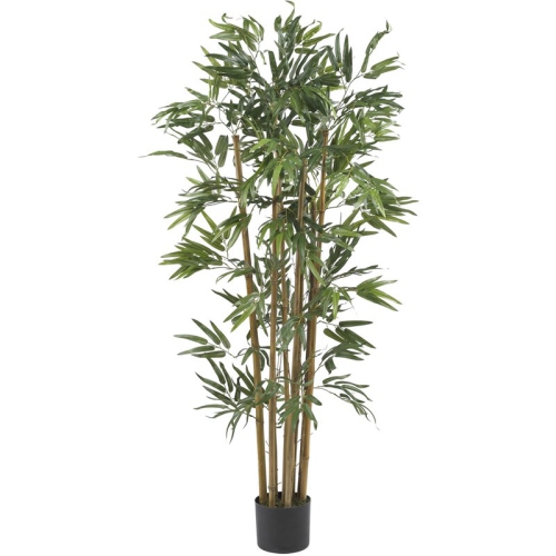 Nearly Natural 48" Multi Bambusa Bamboo Silk Tree in Green/Black