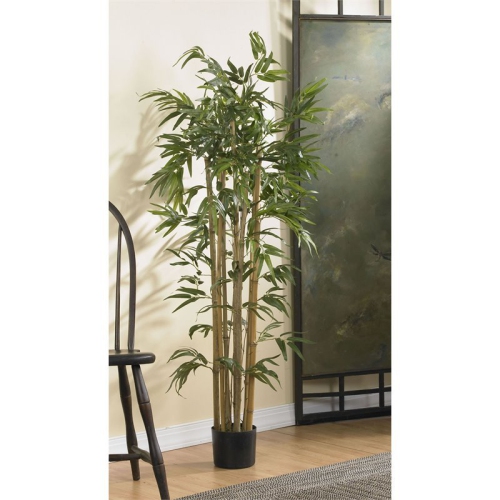 Nearly Natural 48" Multi Bambusa Bamboo Silk Tree in Green/Black