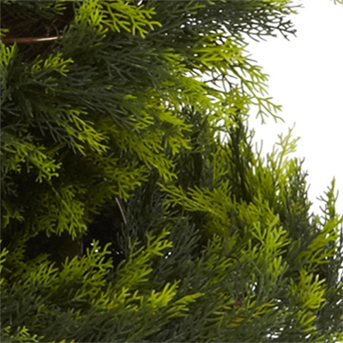 Nearly Natural 60" Cypress Spiral Tree with Pot and Faux Soil in Green/Black