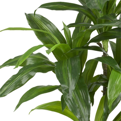 Nearly Natural 43" Dracaena Silk Plant Real Touch in Green/Black