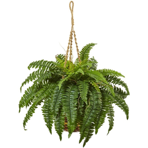 NEARLY NATURAL  Boston Fern Hanging Basket