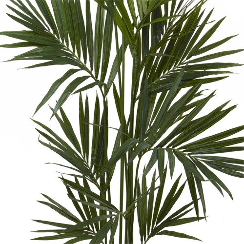 Nearly Natural 84" Kentia Palm Silk Tree with 230 Palm Leaves in Green/Black