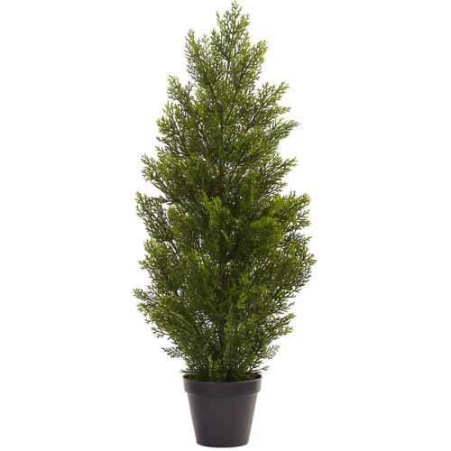 NEARLY NATURAL  Indoor/outdoor 36" Mini Cedar Pine Tree In Green/black