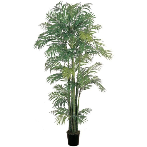 NEARLY NATURAL  84" Areca Silk Palm Tree With 1816 Leaves In Green/black