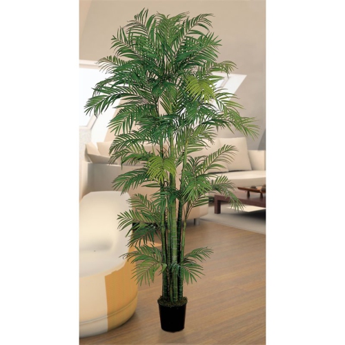 Nearly Natural 84" Areca Silk Palm Tree with 1816 Leaves in Green/Black