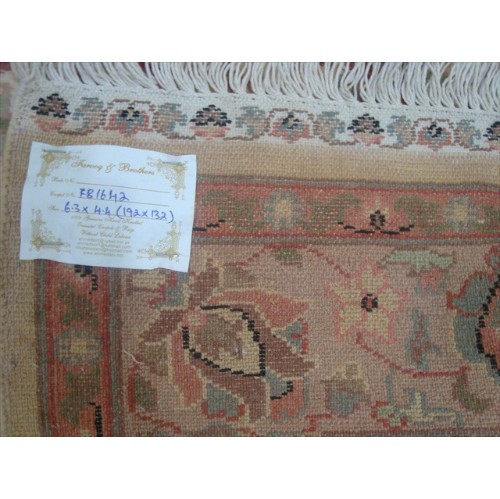 Medallion Ivory Flowers Exclusive Rectangle Area Rug Hand Knotted Wool Silk Carpet'
