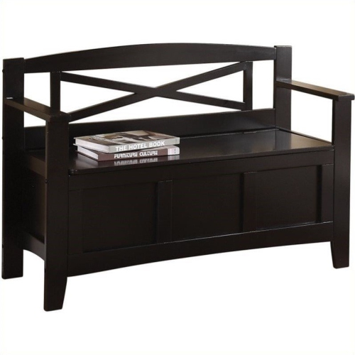 OFFICE STAR  Metro Entry Way Bench With Finish Solid Wood And Veneer In Black